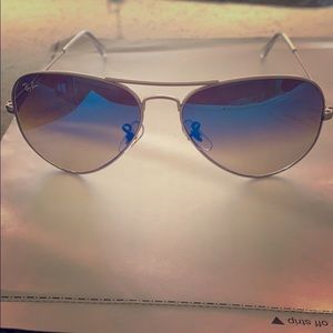 Ray Bans 58mm blue reflection silver frame